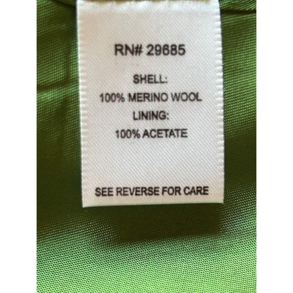 Pendleton Green Merino Wool Double Breasted Pea Coat Jacket Womens Large Flaw - Picture 6 of 12